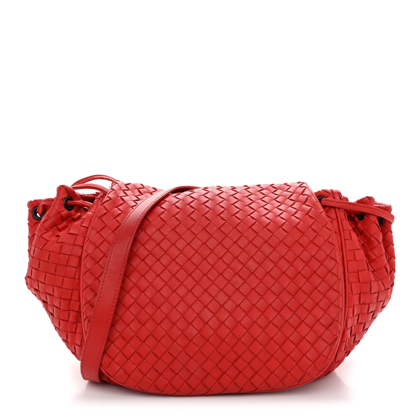 Nappa Intrecciato Messenger Bag Red