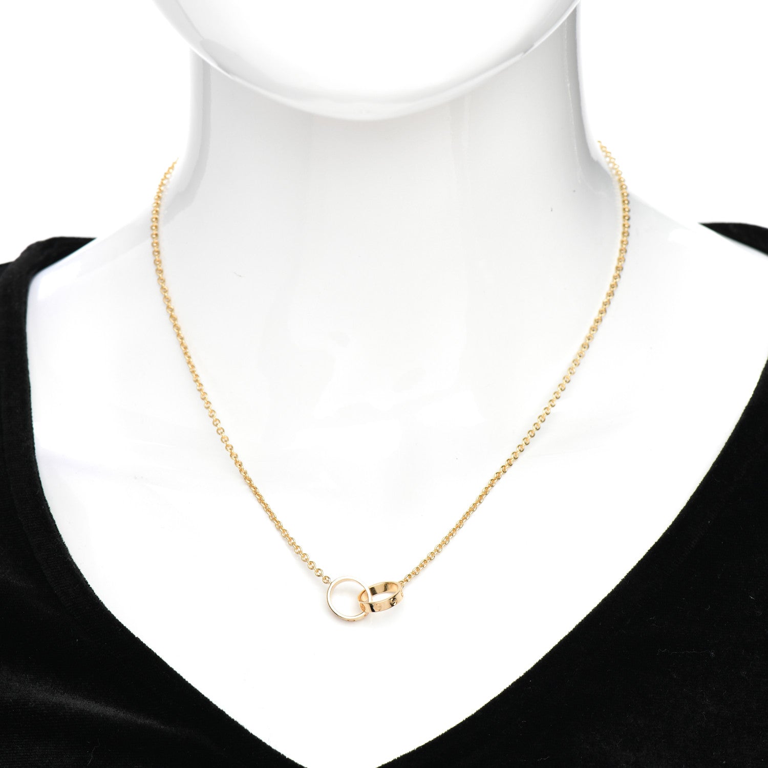 Cartier 18K Yellow Gold Interlocking LOVE Necklace 2 of 6