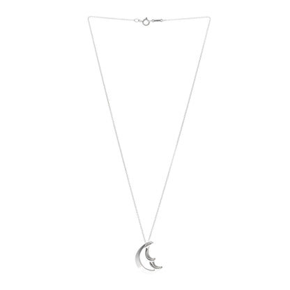 Tiffany Sterling Silver Crescent Moon Pendant Necklace 3 of 4