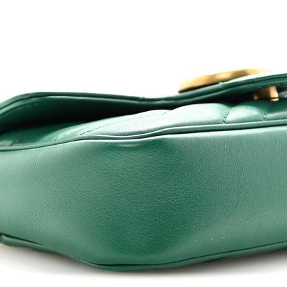 Gucci Calfskin Matelasse Super Mini GG Marmont Shoulder Bag Emerald Green 9 of 11