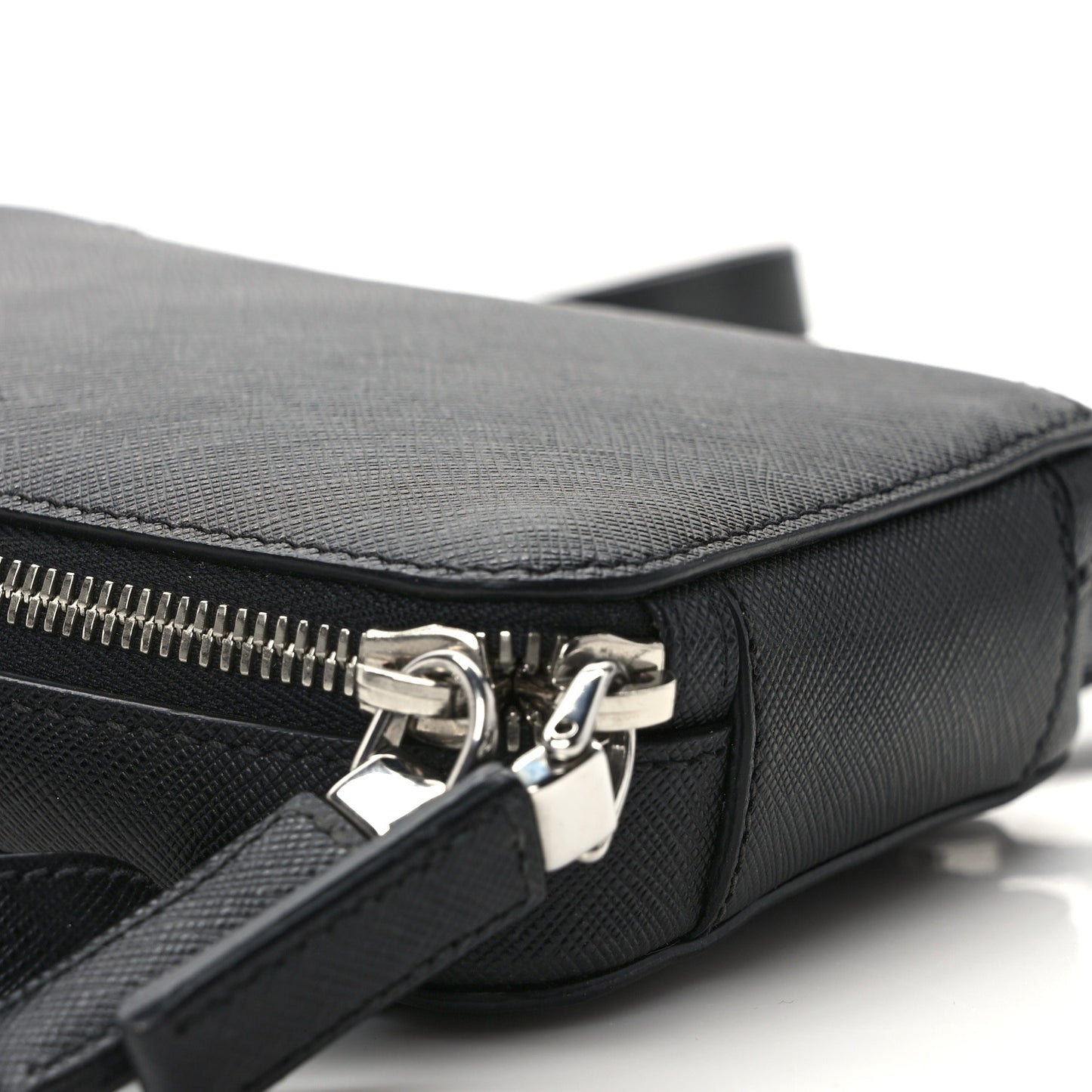Saffiano Harness Crossbody Travel Pouch Black