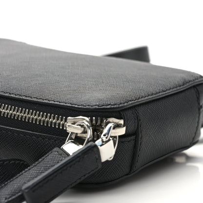 Prada Saffiano Harness Crossbody Travel Pouch Black 9 of 10