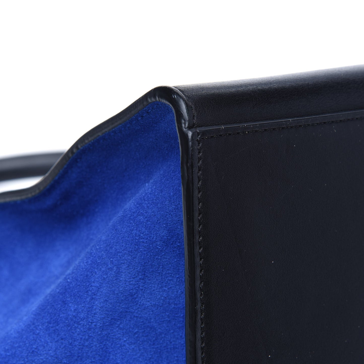 Calfskin Suede Trapeze Tri-Color Cobalt