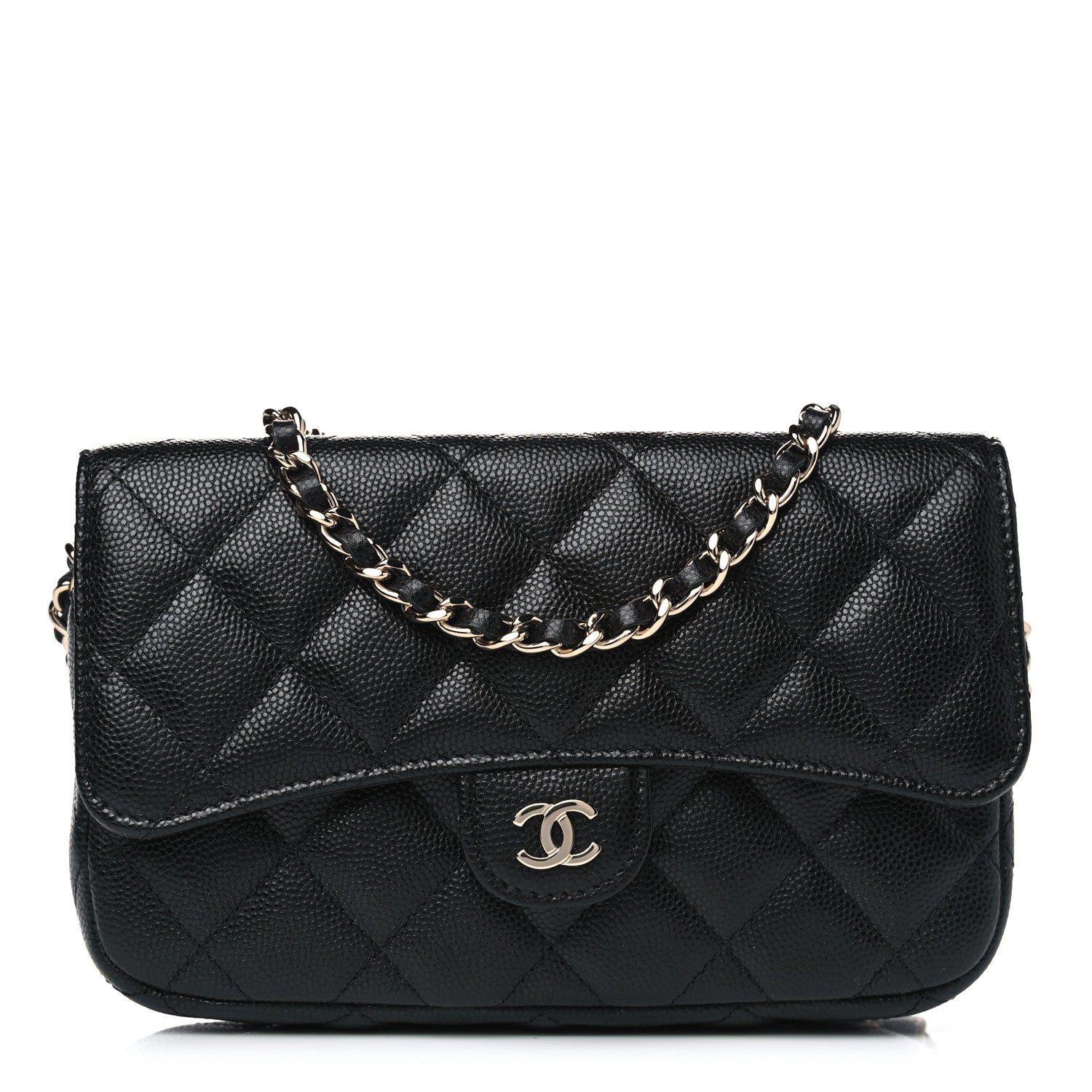 Chanel Caviar Quilted Flap Phone Holder With Chain Black 1 of 5