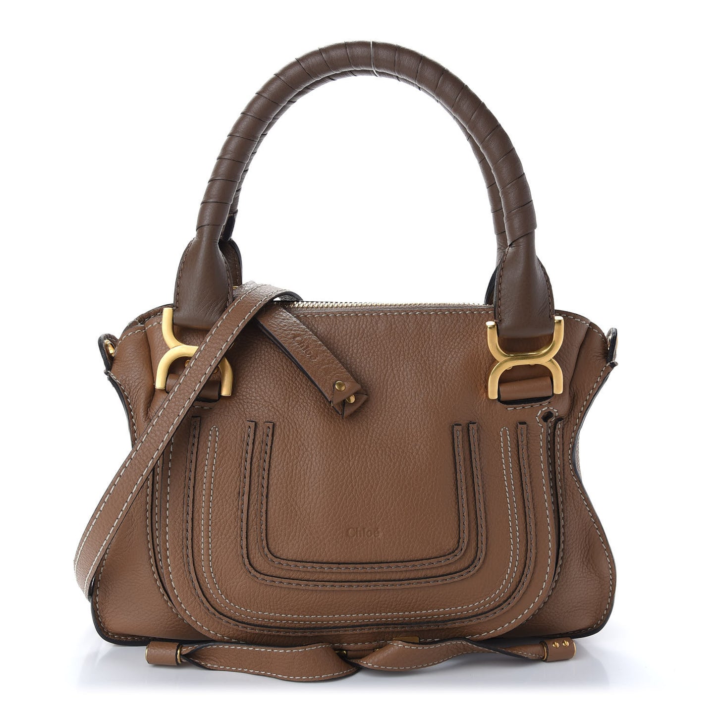 Calfskin Small Marcie Satchel Nut