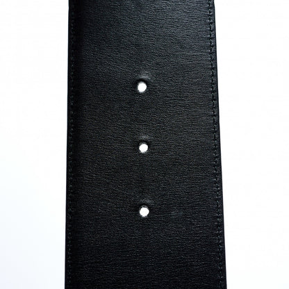 Chanel Calfskin Resin Gabrielle CC Logo Belt 95 38 Black White 5 of 9