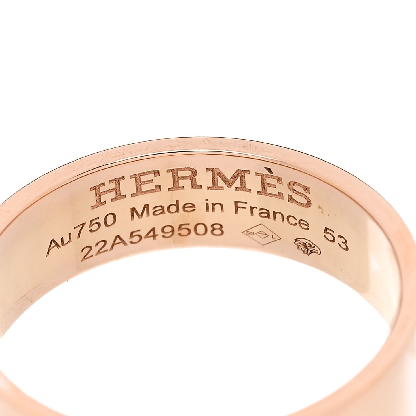 18K Rose Gold Diamond PM H D'Ancre Ring 53 6.5