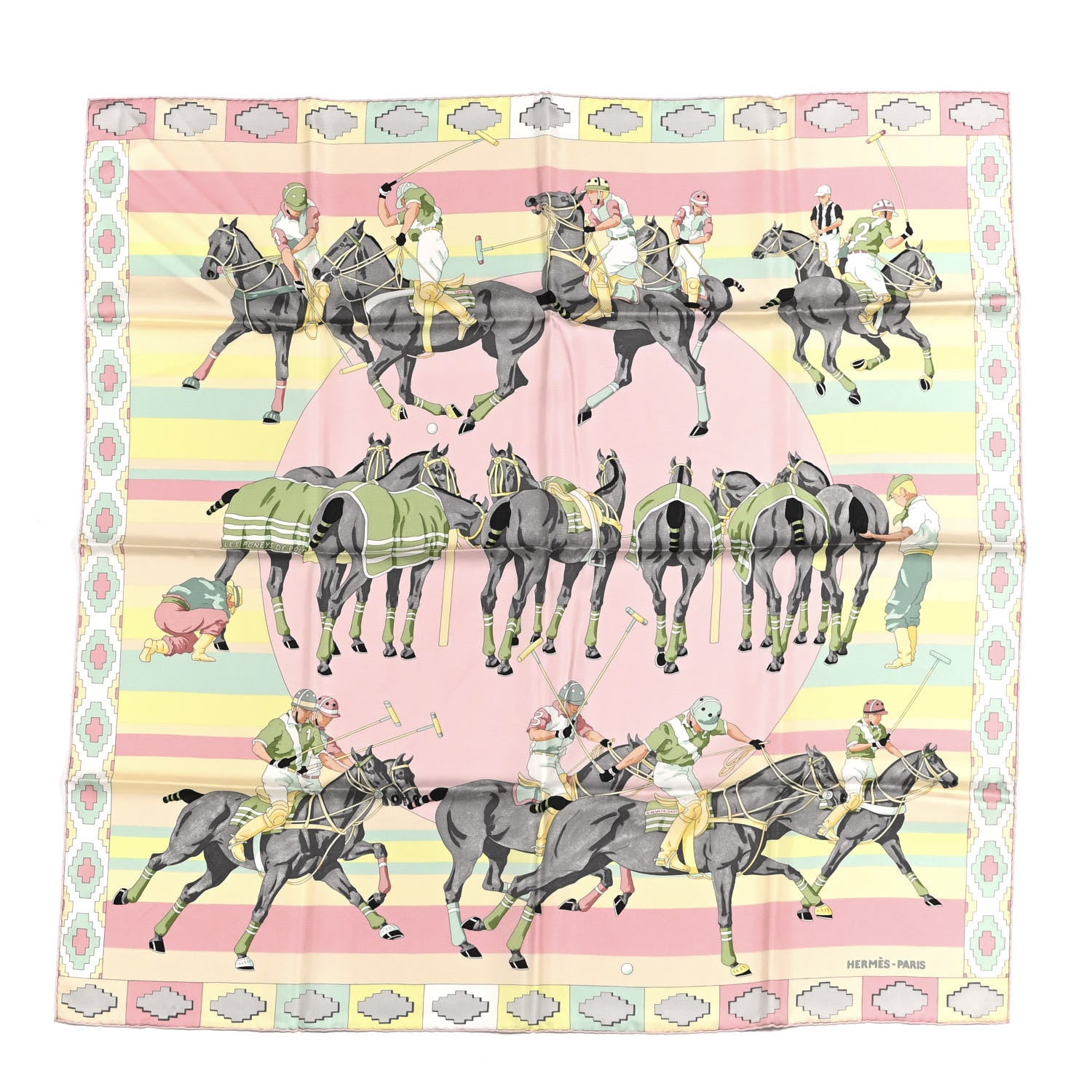 Hermes Silk Les Poneys De Polo Scarf 90 1 of 6