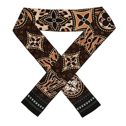 Louis Vuitton Silk Monogram LV World Bandeau Brown 1 of 4