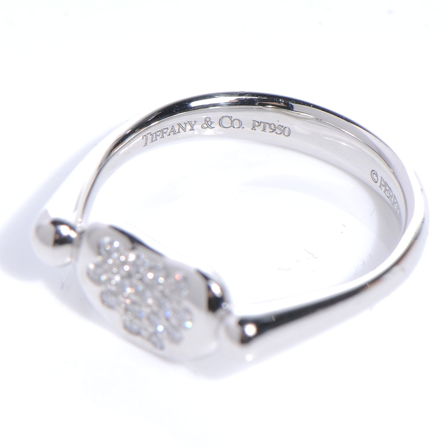 Elsa Peretti Platinum Diamond Bean Ring 5