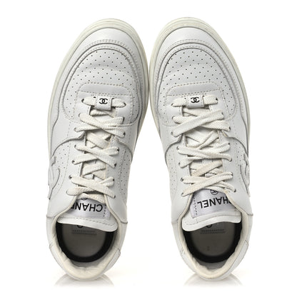 Chanel Calfskin Womens CC Sneakers 36.5 White 2 of 12