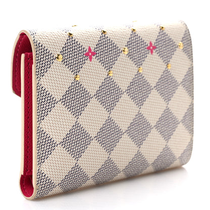 Louis Vuitton Damier Azur Studded Victorine Wallet 3 of 9