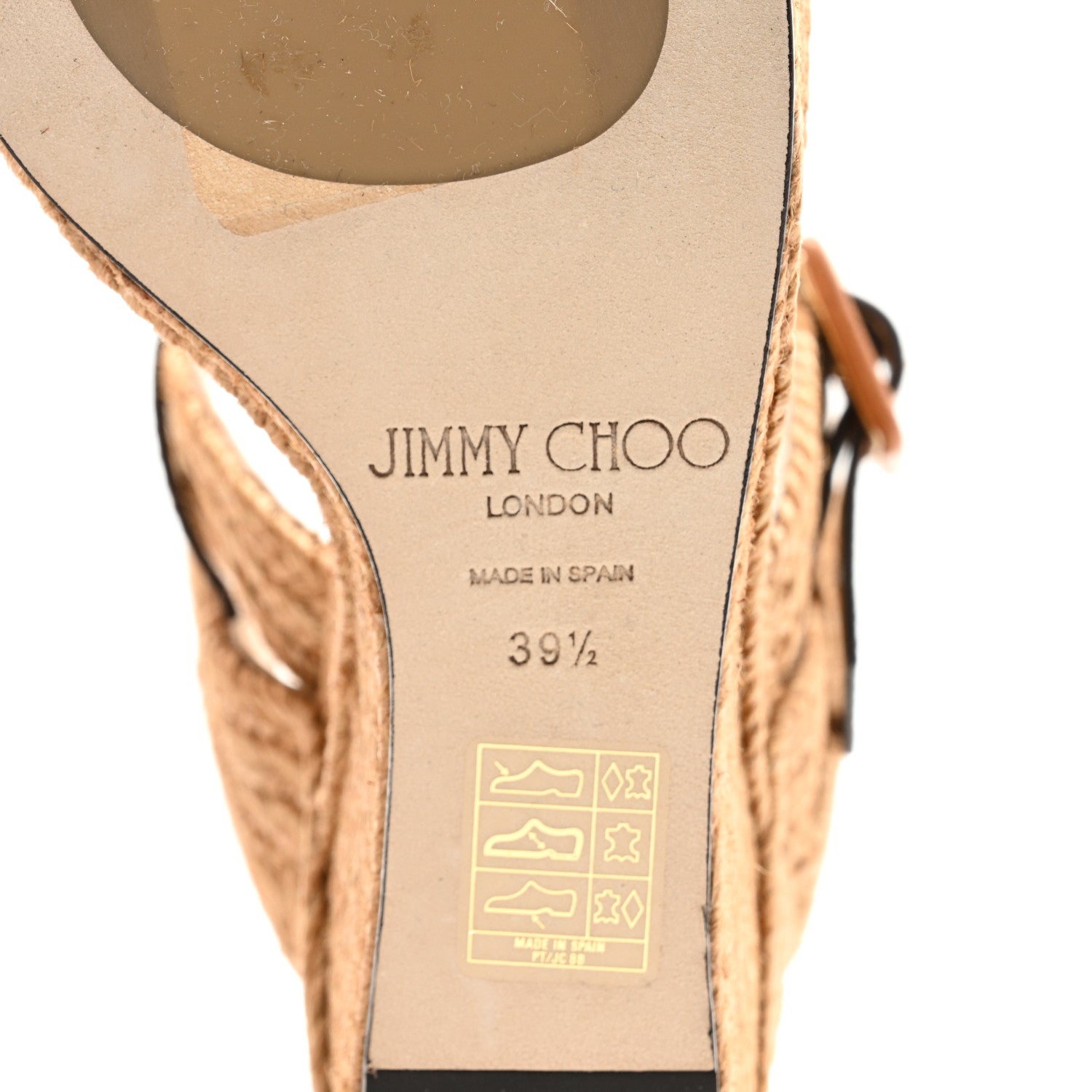 Jimmy Choo Calfskin Espadrille Delphi 100 Wedge Sandals 39.5 Cuoio 6 of 11