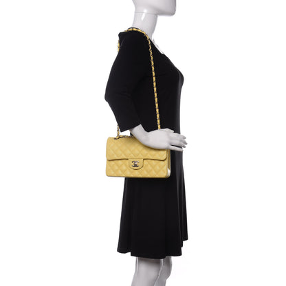 Chanel Caviar Quilted Small Double Flap Yellow 2 of 10