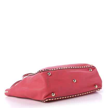 Valentino Garavani Vitello Medium Rockstud Tote Deep Rose 5 of 10