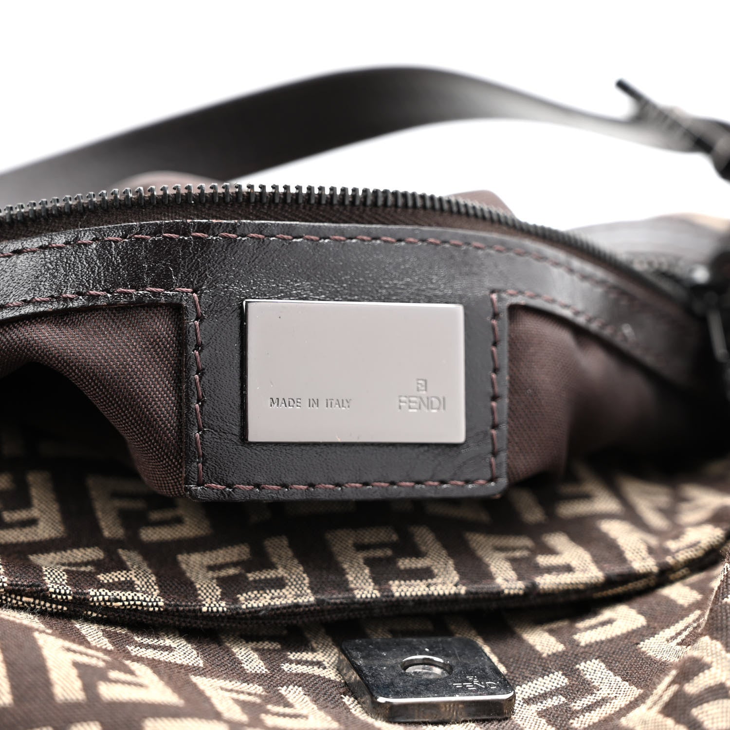 Fendi Zucchino Vitello Baguette Testa di Moro Beige 5 of 8