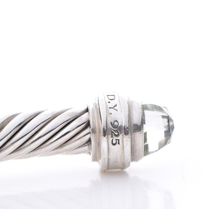 David Yurman Sterling Silver Diamond Prasiolite 5mm Cable Classics Princess Bracelet 5 of 6