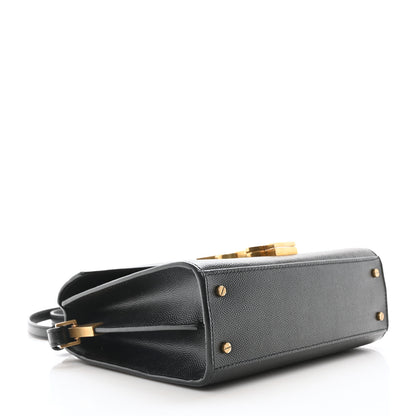 Saint Laurent Grain de Poudre Mini Classic Monogram Cassandra Top Handle Black 4 of 11
