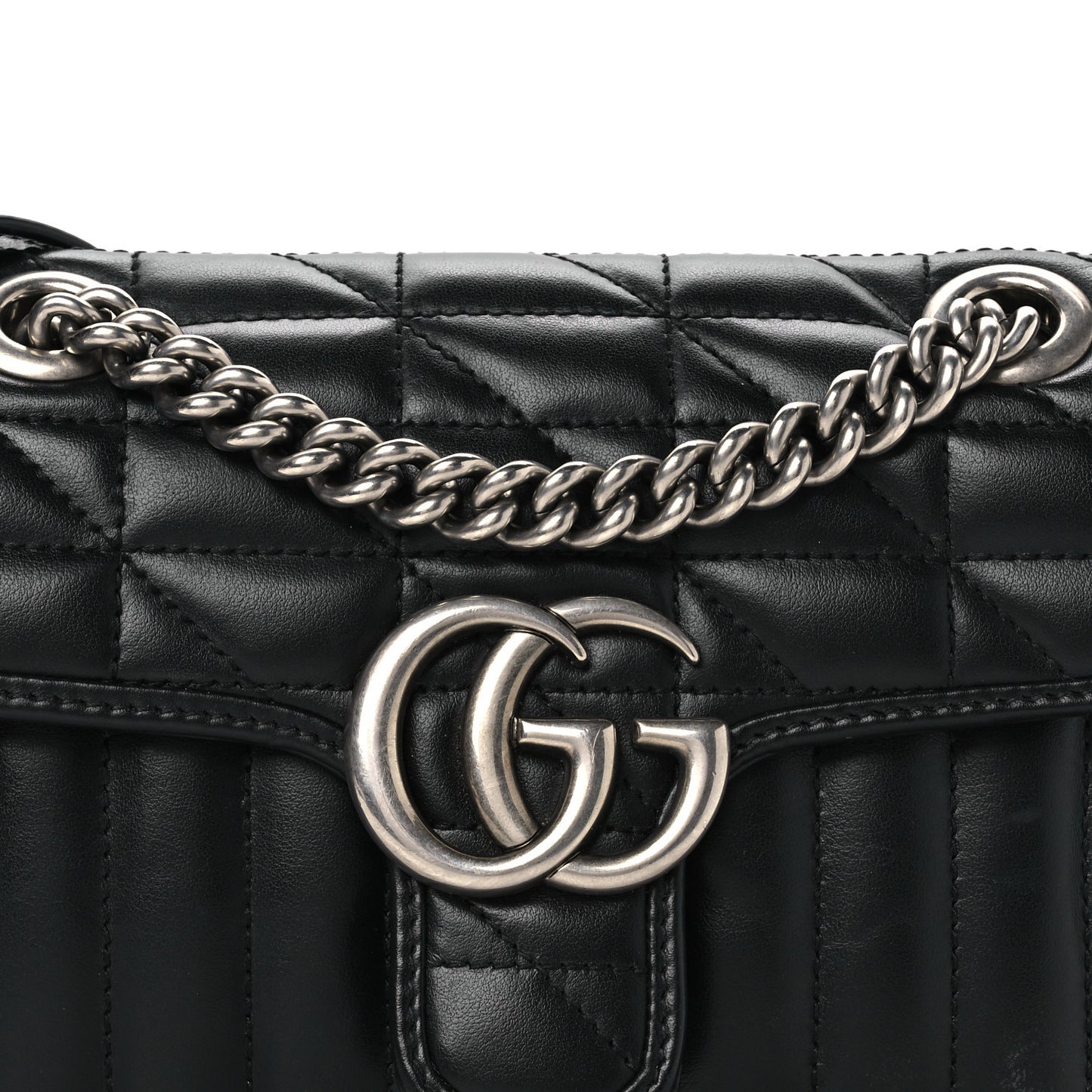 Calfskin Matelasse Aria Mini GG Marmont Shoulder Bag Black