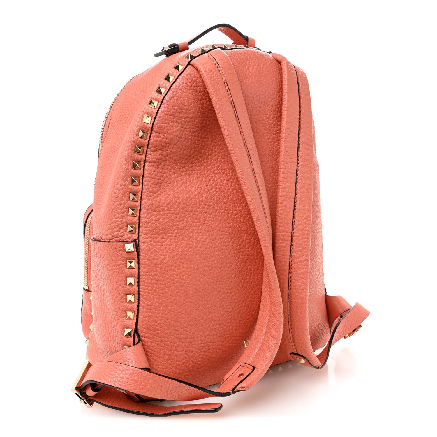 coral leather backpack Valentino Garavani Grained Calfskin Medium Rockstud Backpack Coral 1781257  – FASHIONPHILE