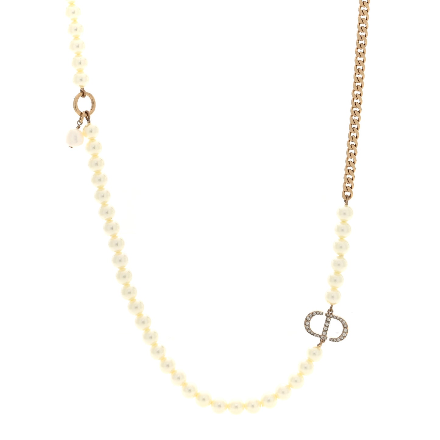 Pearl Crystal 30 Montaigne Long Necklace Gold