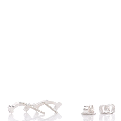 Tiffany Sterling Silver T Smile Stud Earrings 3 of 4