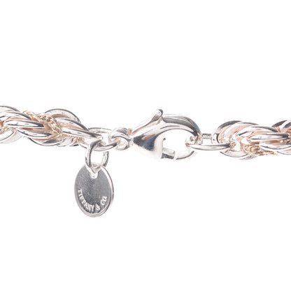 Tiffany Sterling Silver 18K Yellow Gold Rope Chain Necklace 18" 4 of 4