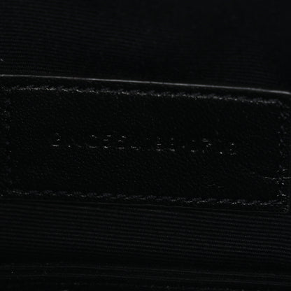 Saint Laurent Grain De Poudre Square Dot Monogram Bill Pouch White Black 7 of 8
