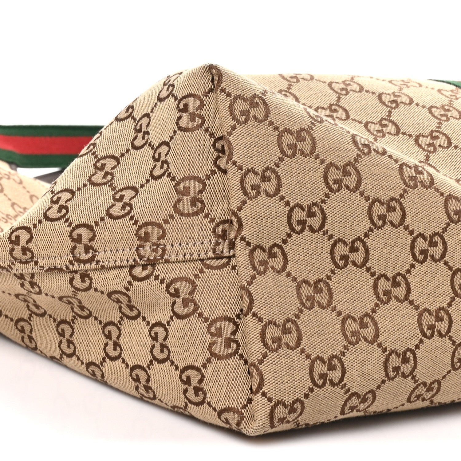 Gucci GG Monogram Web Large Giglio Tote Beige Brown 9 of 10