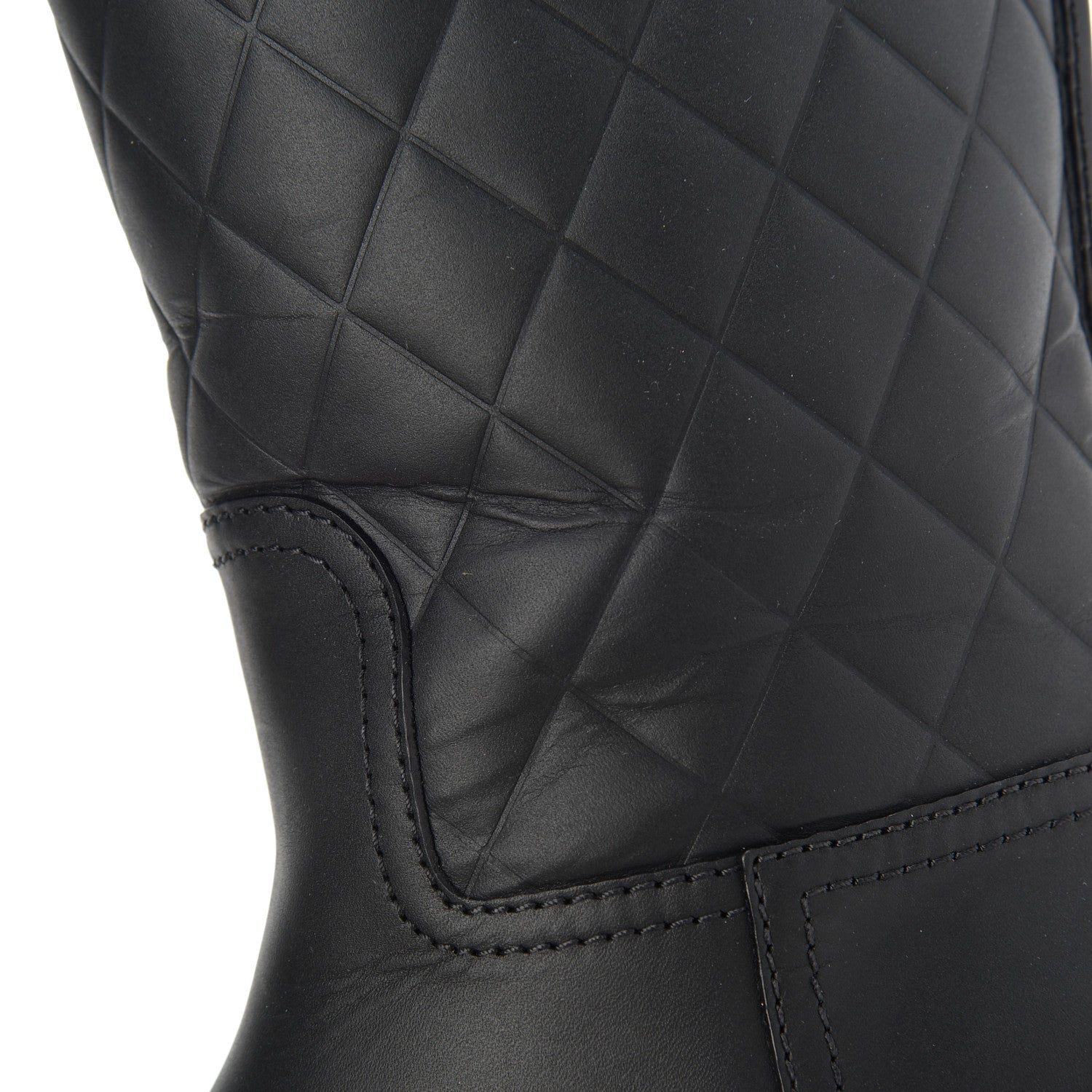 Chanel Oily Calfskin Quilted High Boots 37.5 Black 10 of 18