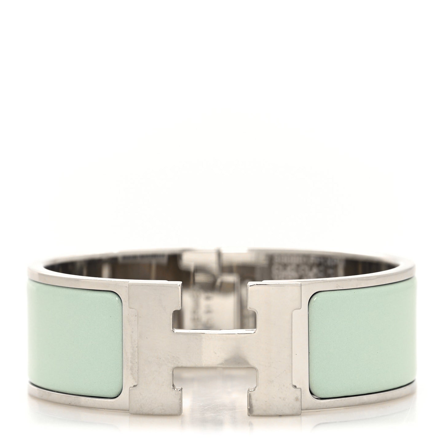 Enamel Wide Clic Clac H Bracelet PM Vert Argile