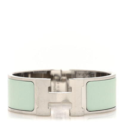 Hermes Enamel Wide Clic Clac H Bracelet PM Vert Argile 1 of 5