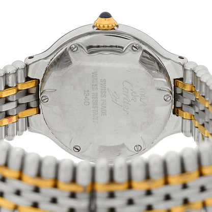 Cartier Stainless Steel 18K Yellow Gold 28mm Must De 21 Bullet Link Quartz Watch 4 of 4
