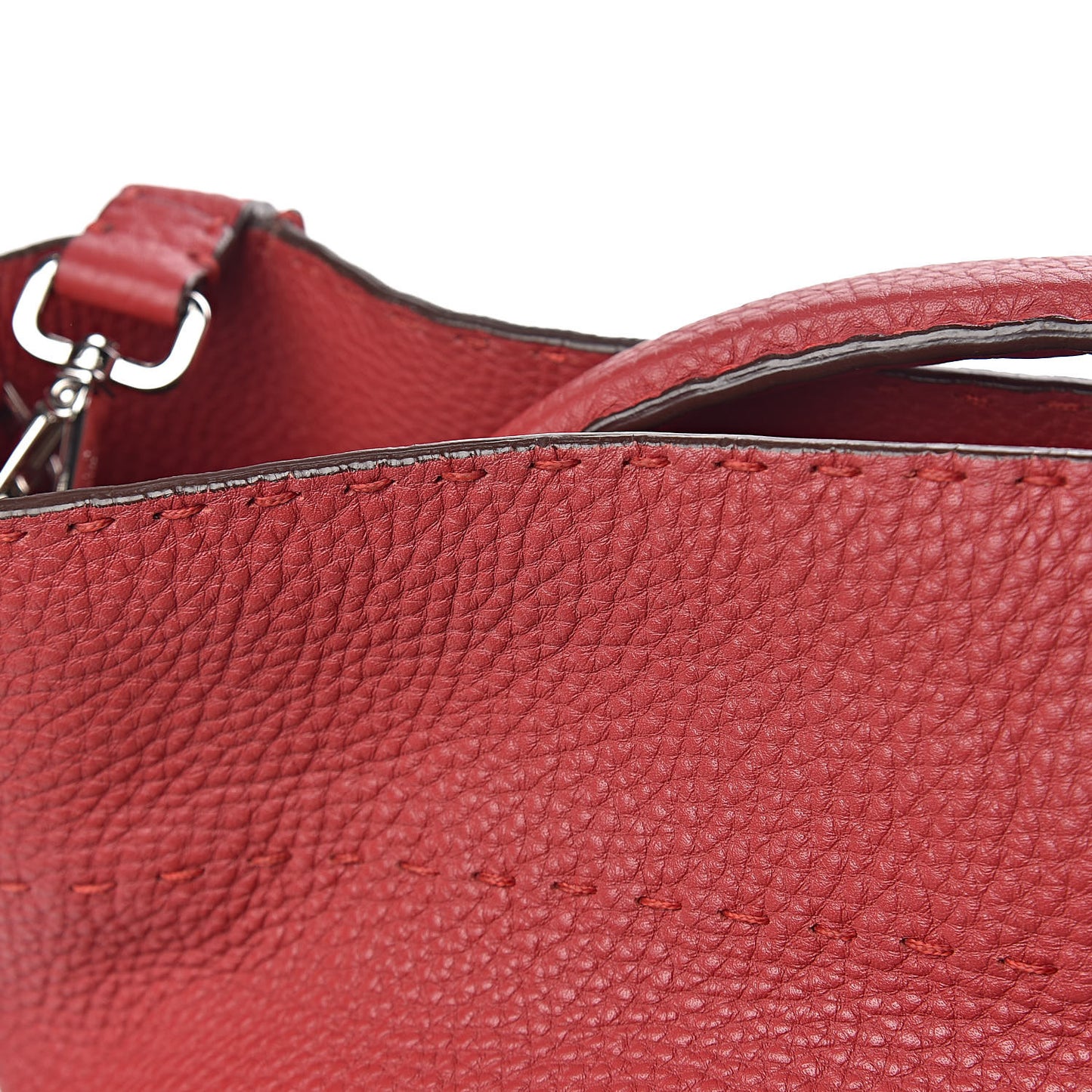 Cuoio Romano Selleria Large Anna Bucket Bag Rosso