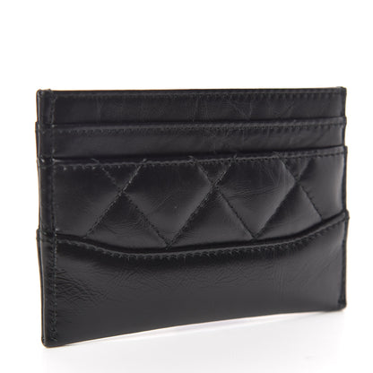 Chanel Aged Calfskin Quilted Gabrielle Card Holder Black 3 of 9
