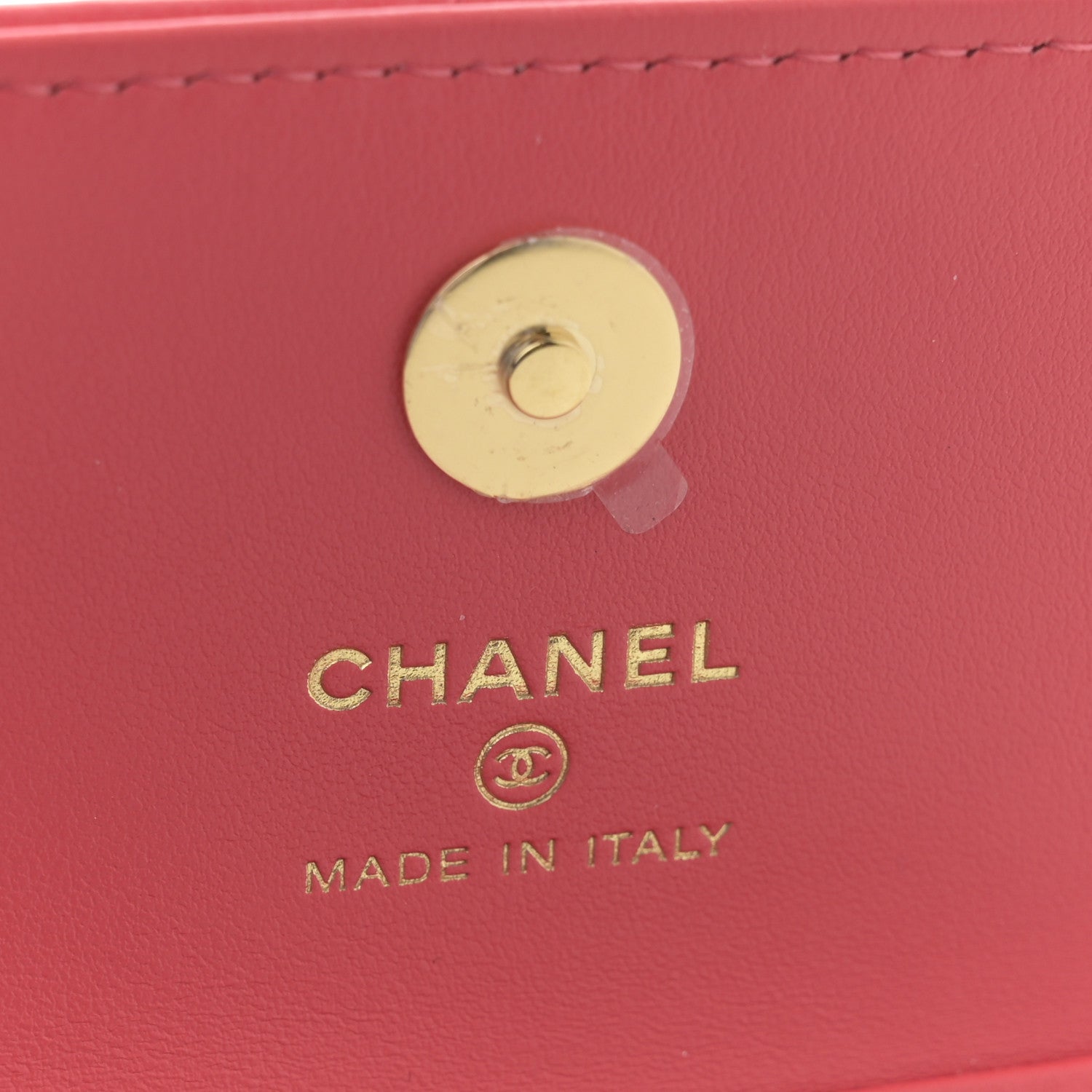 Chanel Shiny Lambskin Quilted Card Holder On Chain Pink 6 of 10