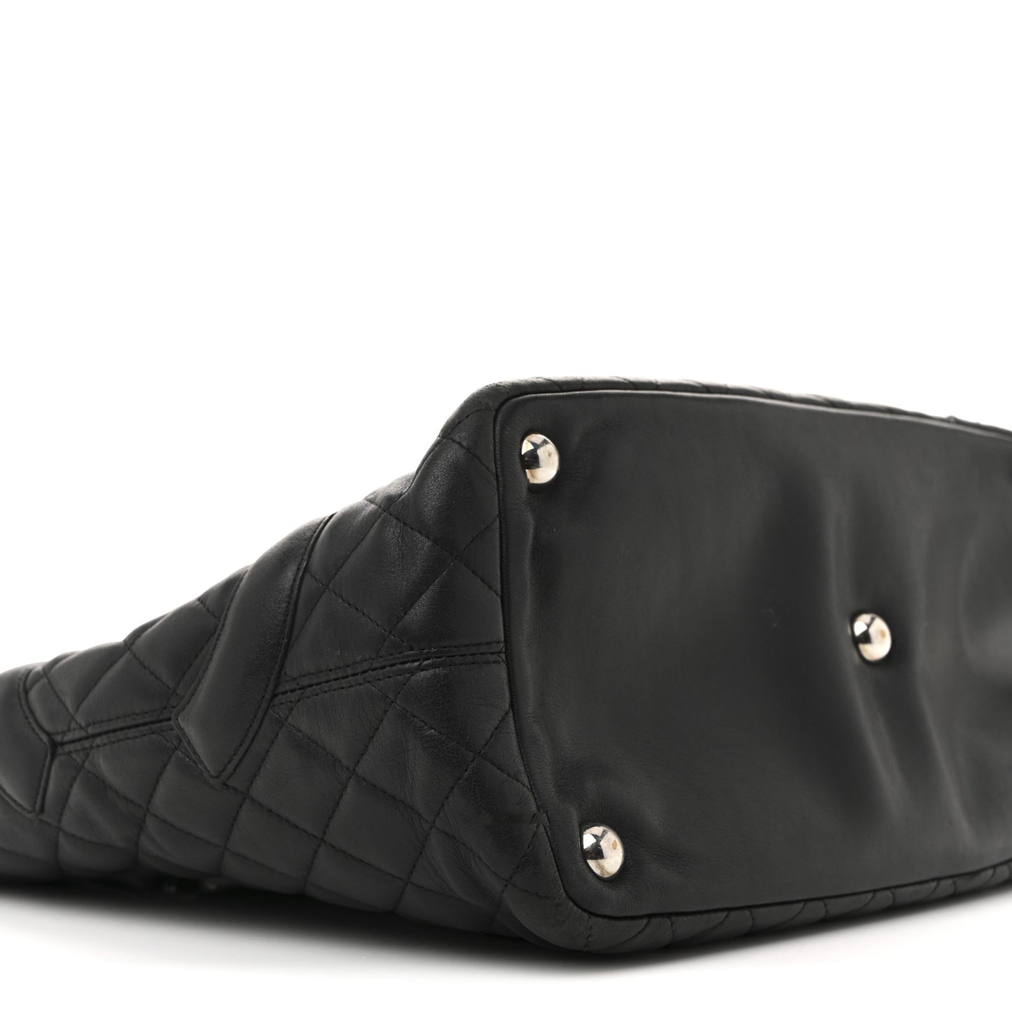 Calfskin Quilted Large Cambon Tote Black