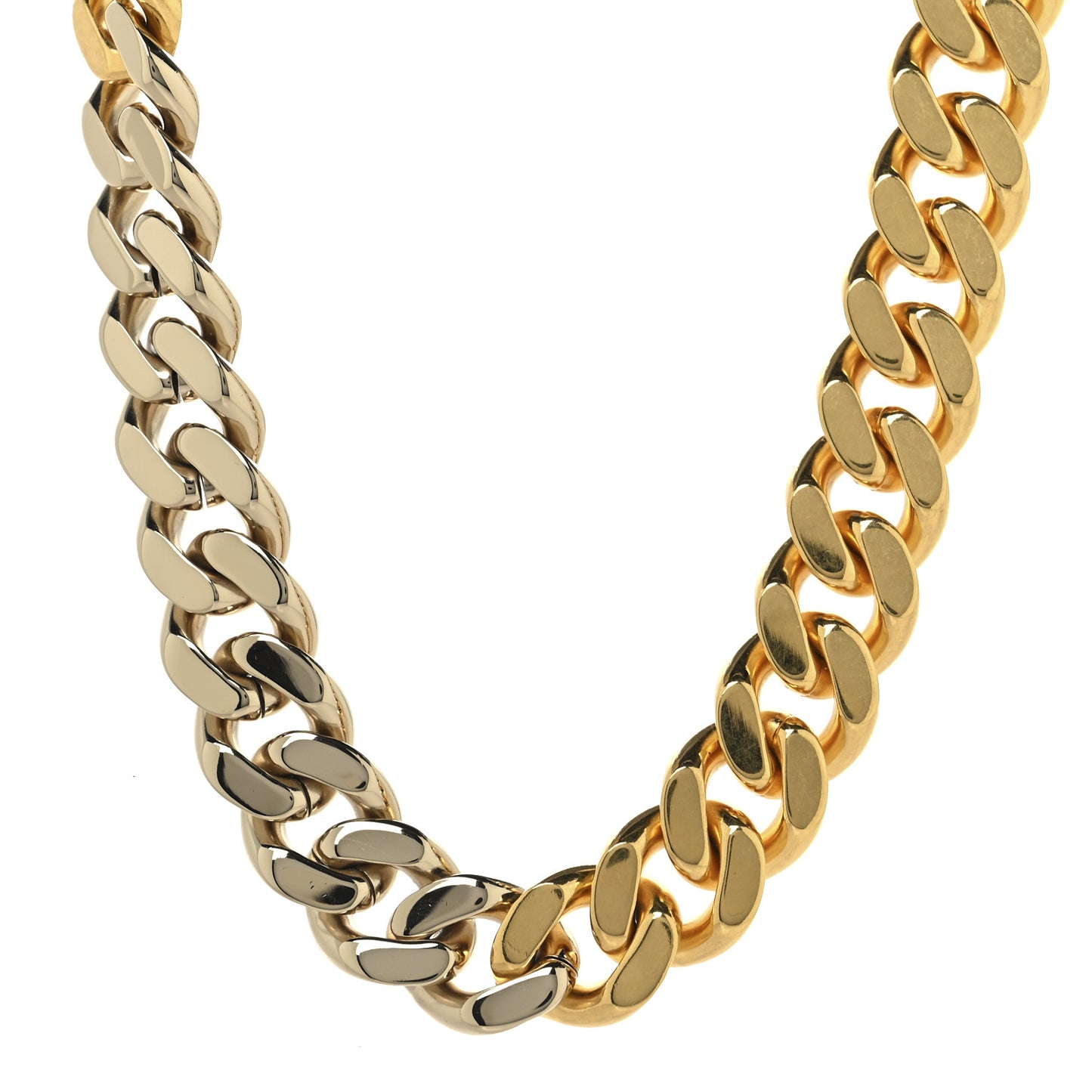 Metal Curb Chain Necklace Gold Silver