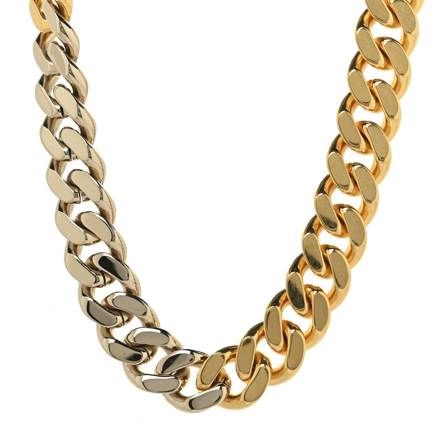 Saint Laurent Metal Curb Chain Necklace Gold Silver 1 of 5