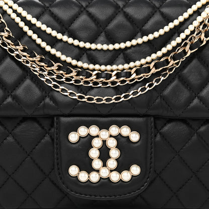 Chanel Lambskin Quilted Medium Westminster Pearl Flap Black 8 of 10