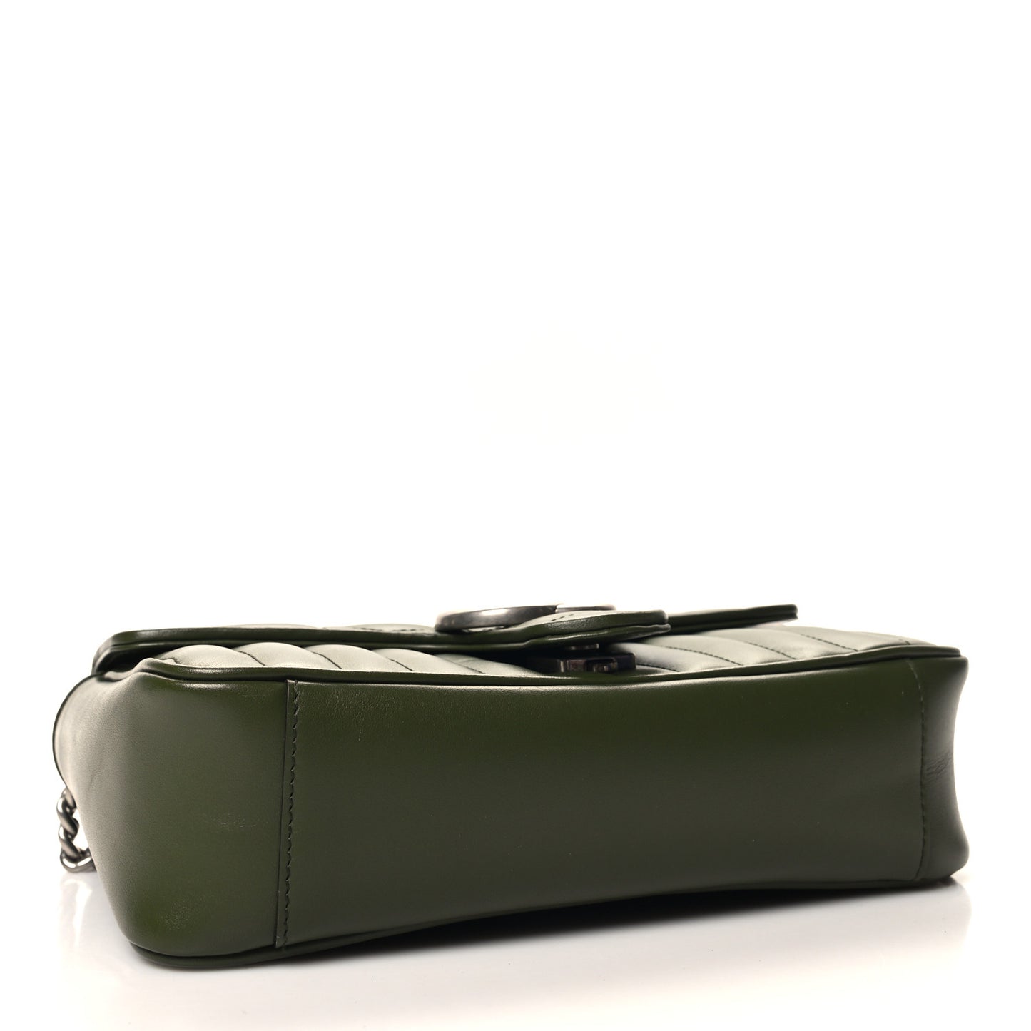 Calfskin Matelasse Aria Small GG Marmont Shoulder Bag Military Wood
