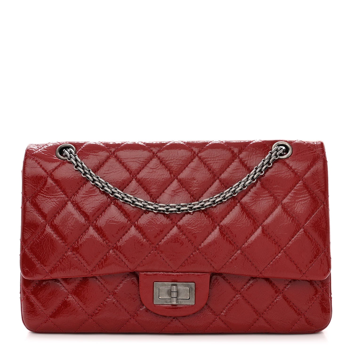 Chanel Aged Glazed Calfskin Quilted 2.55 Reissue 226 Flap Red 1 of 14
