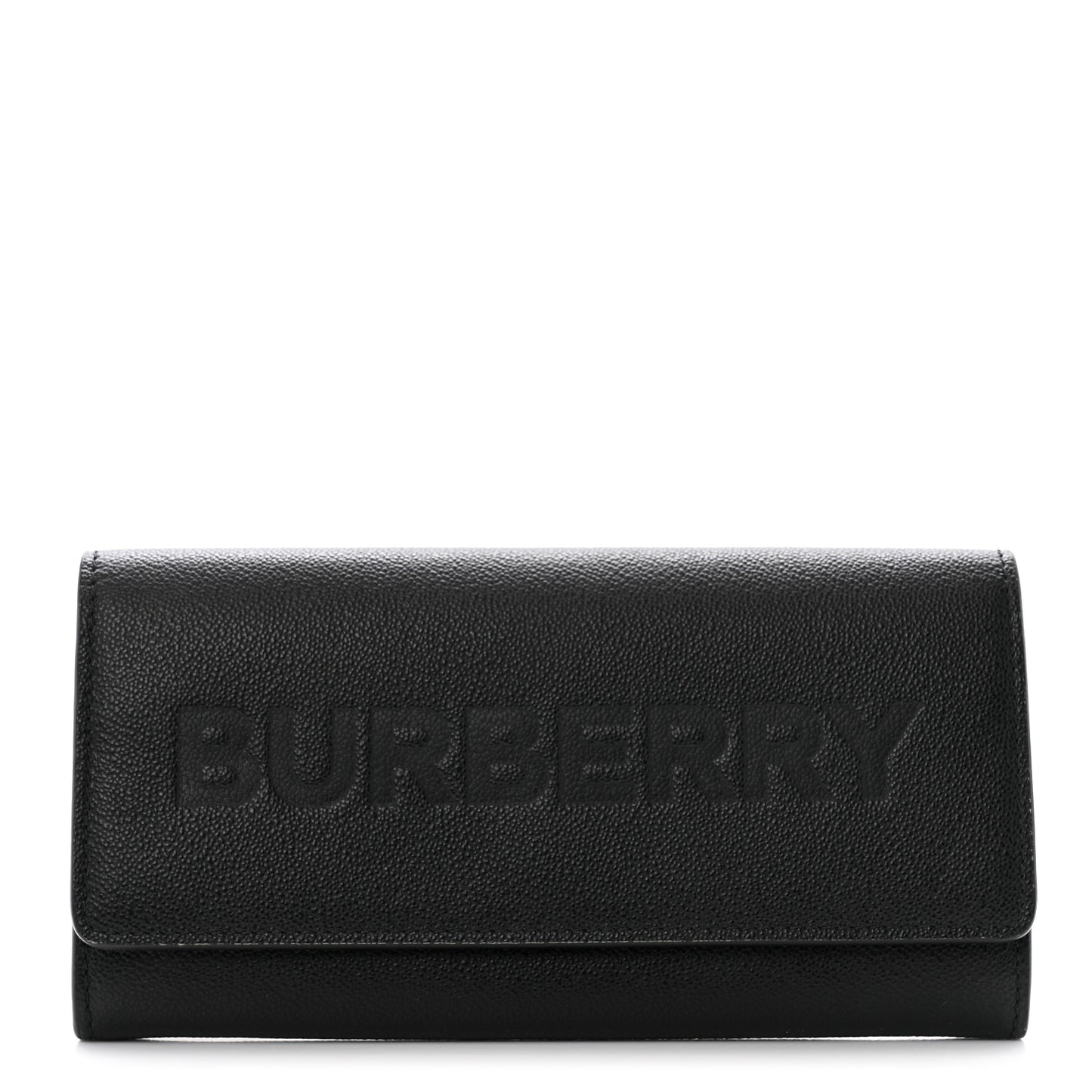 Grained Calfskin Embossed Porter Continental Wallet Black