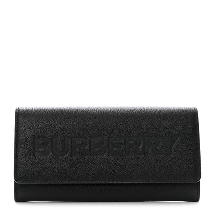 Burberry Grained Calfskin Embossed Porter Continental Wallet Black 1 of 9
