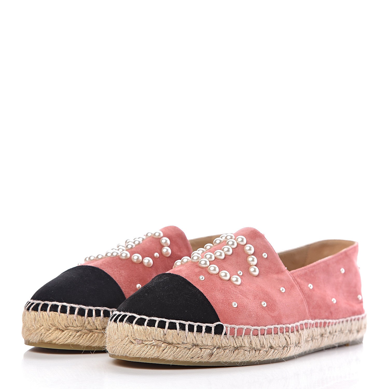 Chanel Suede Pearl CC Espadrilles 42 Pink 3 of 11