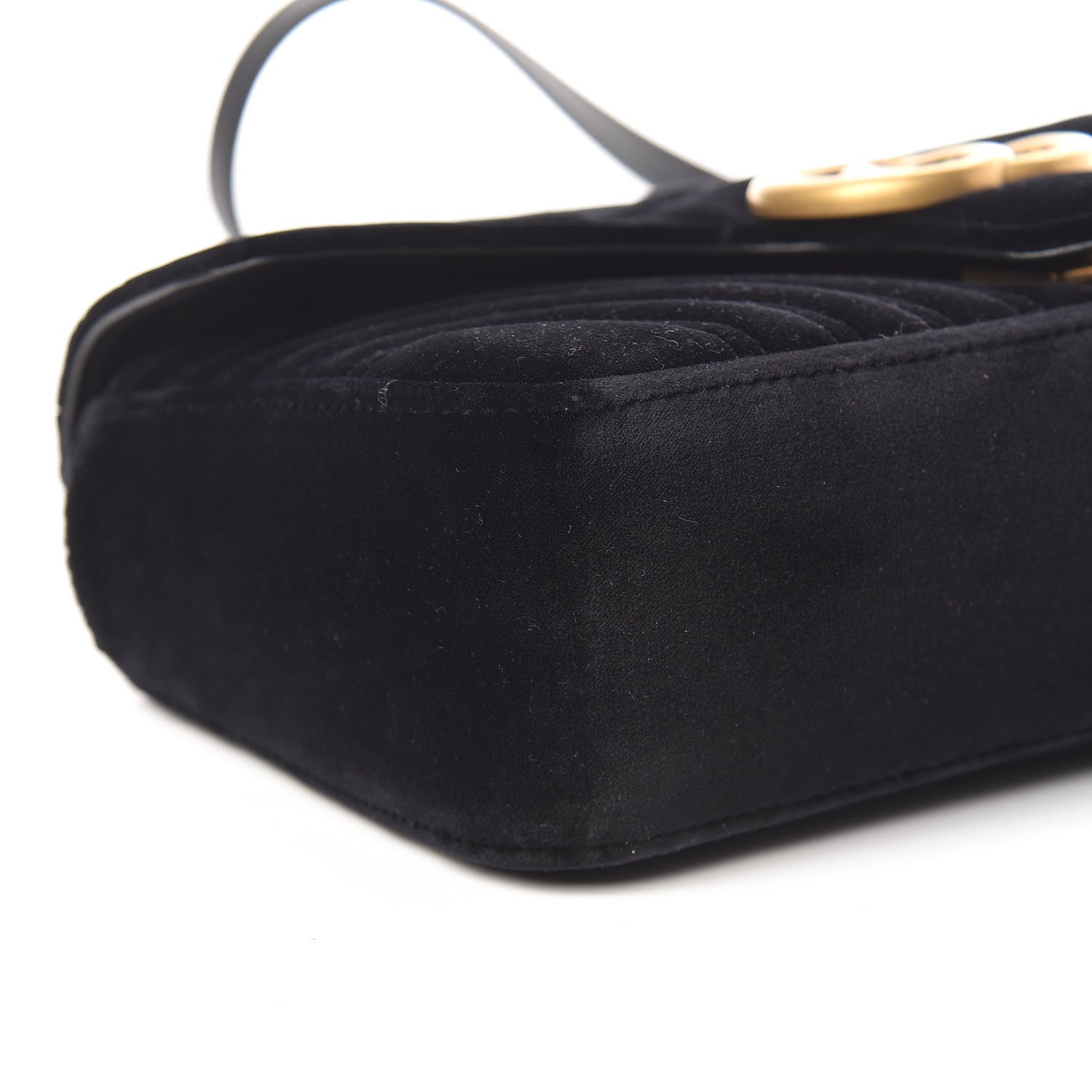 Gucci Velvet Matelasse Small GG Marmont Shoulder Bag Black 5 of 10