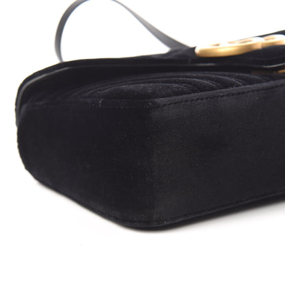 Gucci Velvet Matelasse Small GG Marmont Shoulder Bag Black 5 of 10