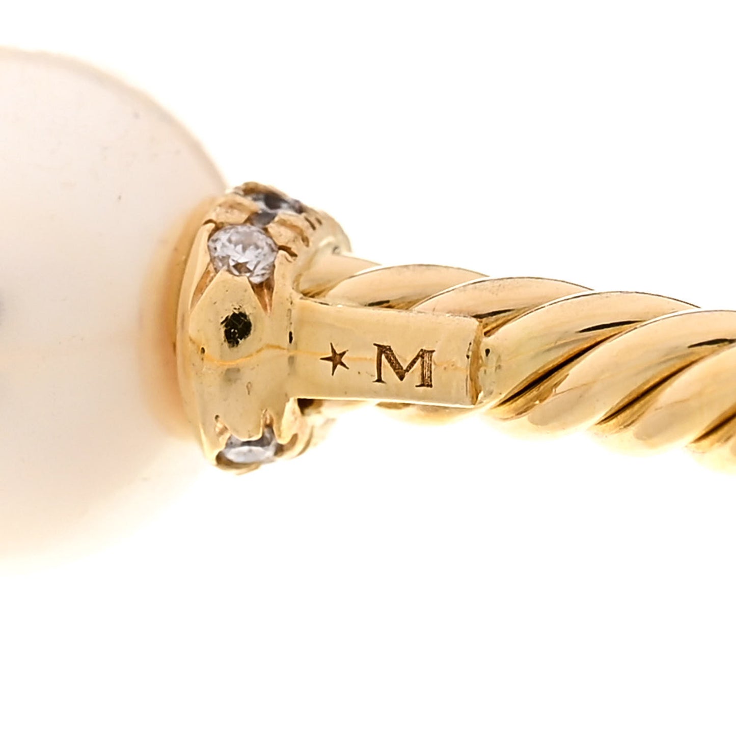 18K Yellow Gold Diamond Pearl 8.5mm Solari Bracelet