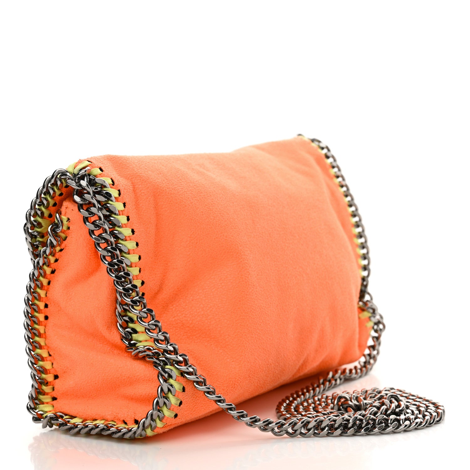 Stella McCartney Shaggy Deer Mini Falabella Crossbody Neon Orange 3 of 11