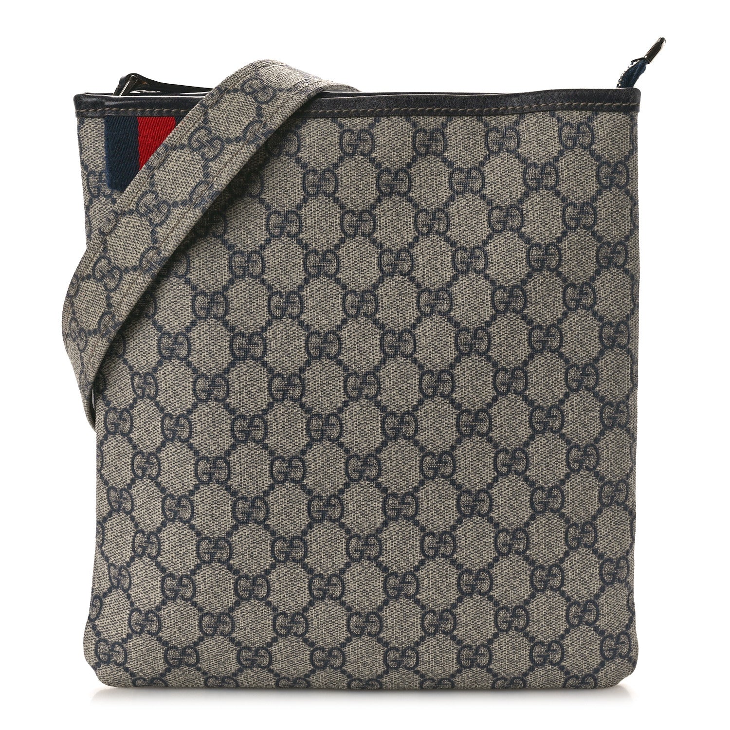 Gucci GG Plus Monogram Signature Web Loop Messenger Blue 1 of 10